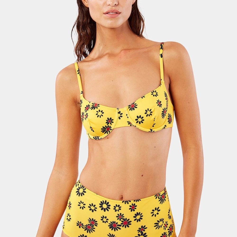 Solid and striped high rise bikini